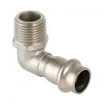 Угольник 90° нерж. сталь 15х1/2" нар.р. пресс (шт.) Угольник 90° нерж. сталь 15х1/2" нар.р. пресс (шт.)